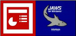 PowerPoint and Jaws Logos side-by-side.